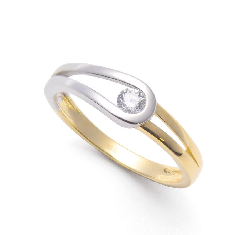 Product Image for Ring 18k 2F cz 54