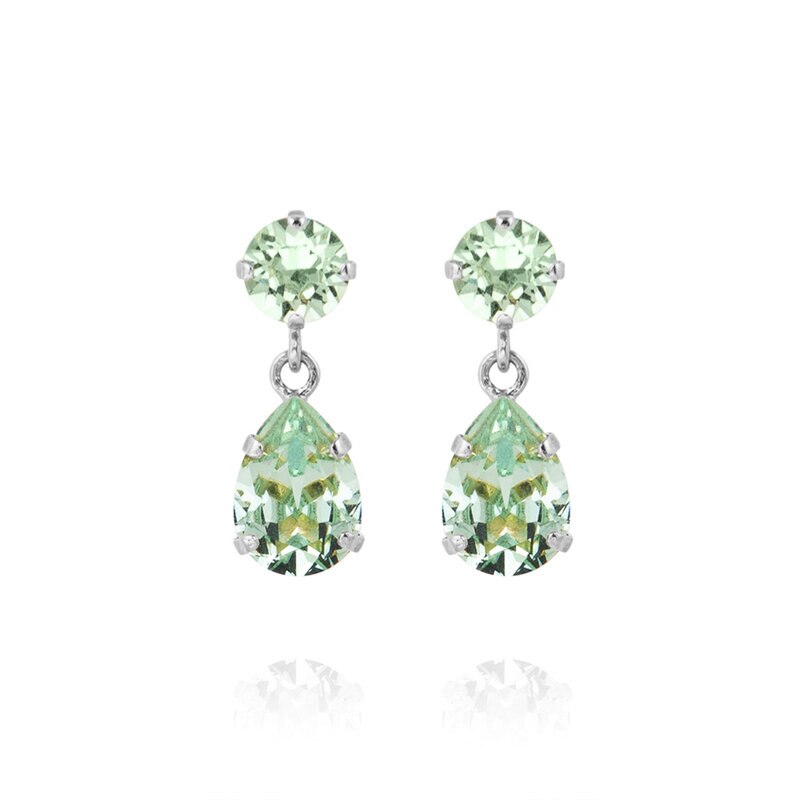Product Image for Mini Drop Earrings Rhodium / Chrysolite