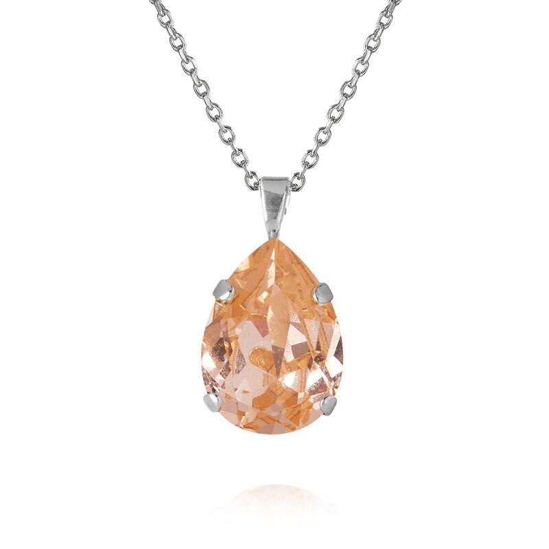 Product Image for Mini Drop Necklace Rhodium Light Peach