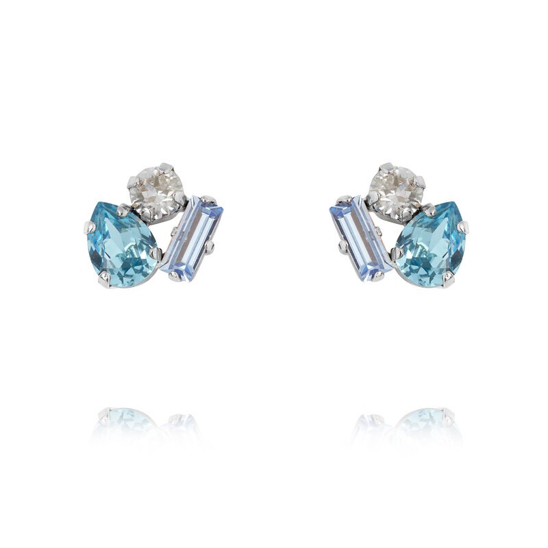 Product Image for Isa Earrings Rhodium / Aquamarine combo