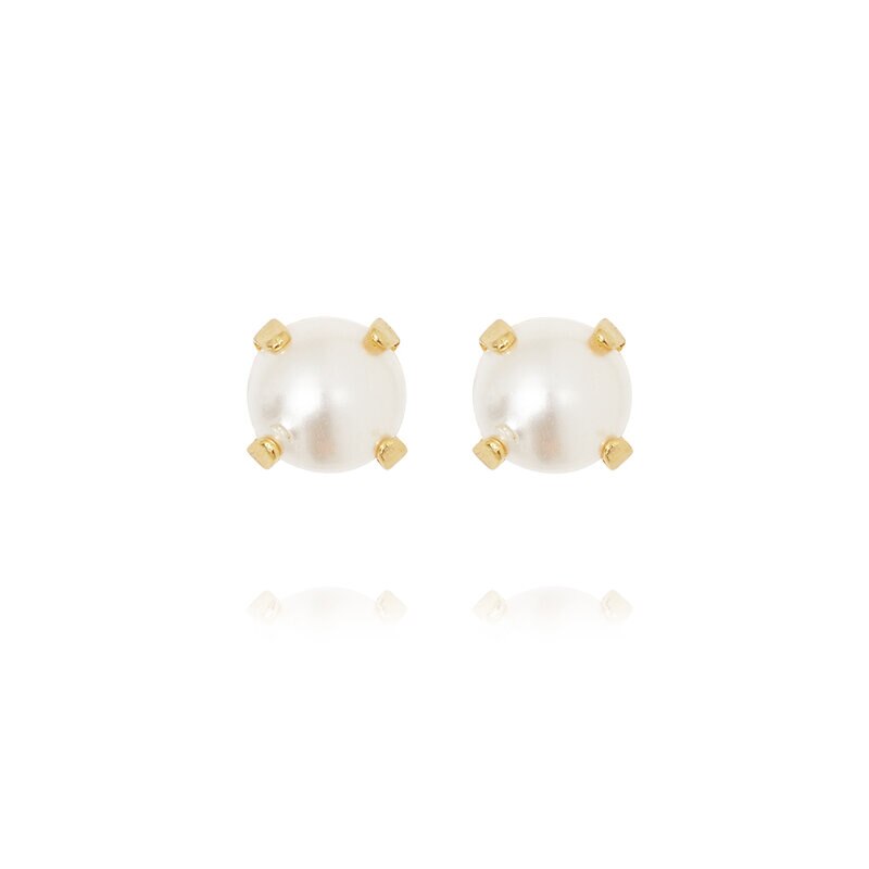 Product Image for Mini Stud Earrings Gold Pearl