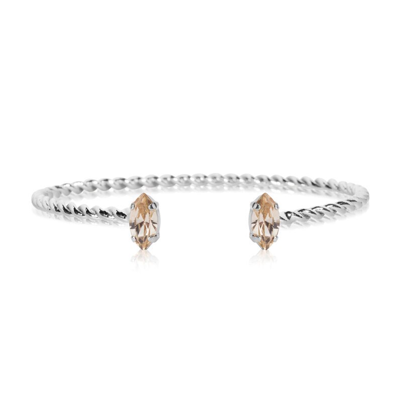 Product Image for Petite Navette Bracelet Rhodium Light Silk