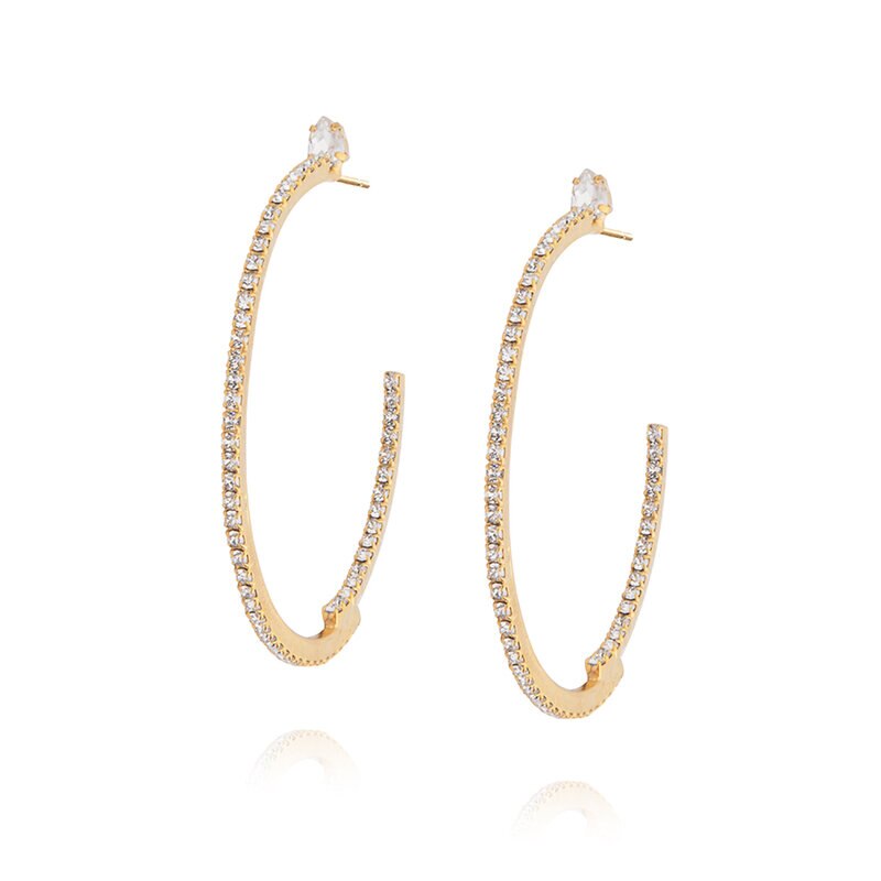 Product Image for CRYSTAL LOOP EARRINGS GOLD