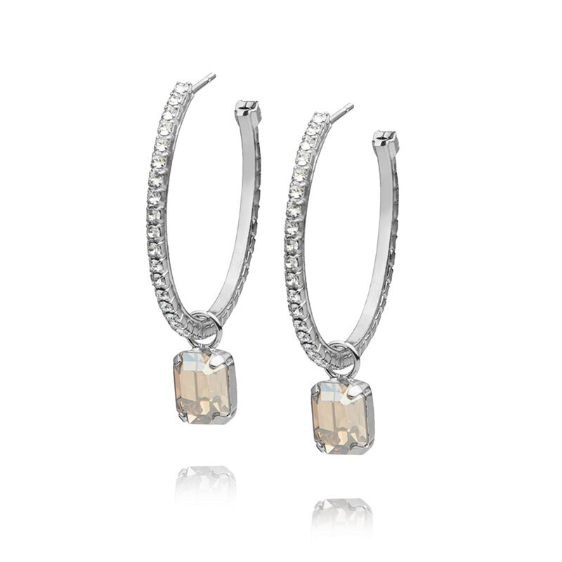 Product Image for Lydia Loop Earrings Rhodium