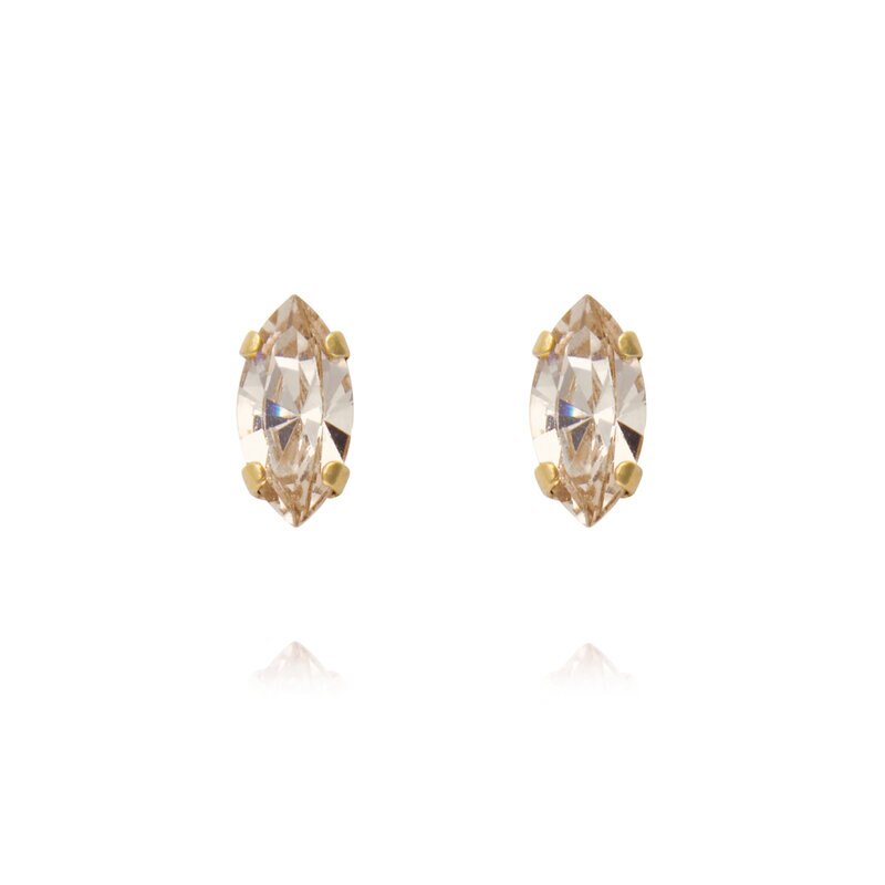 Product Image for Petite Navette Earrings Gold Light Silk