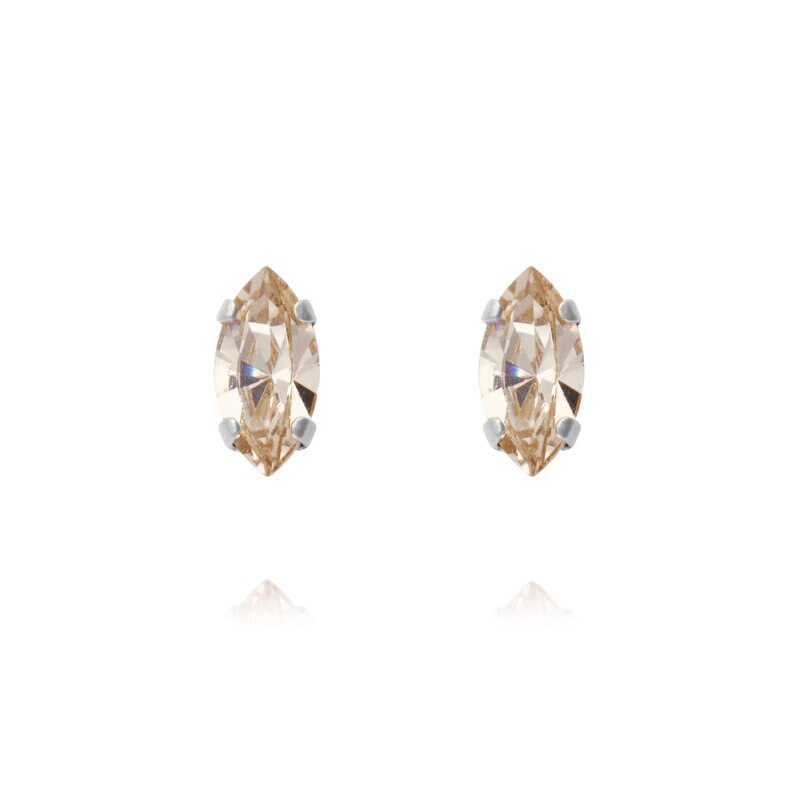 Product Image for Petite Navette Earrings Rhodium Light Silk