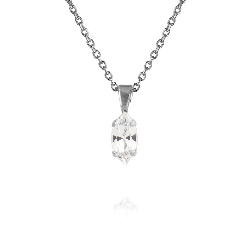 Product Image for Navette Necklace Rhodium Crystal