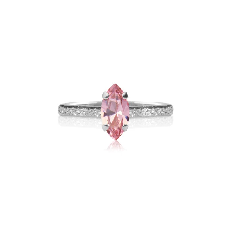 Product Image for Petite Navette Ring Rhodium Light Rose