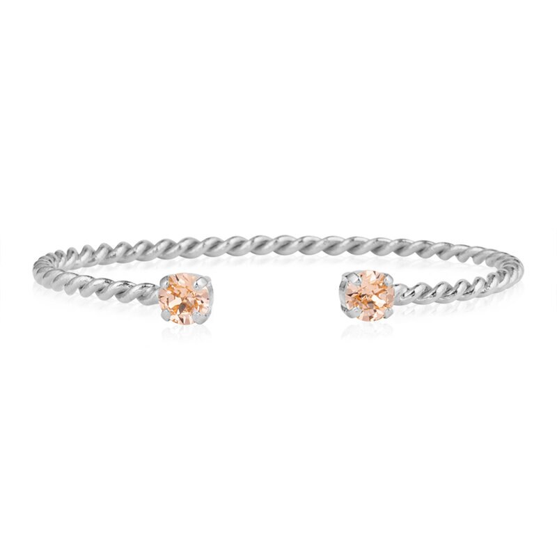 Product Image for Mini Twisted Bracelet Rhodium Light Peach