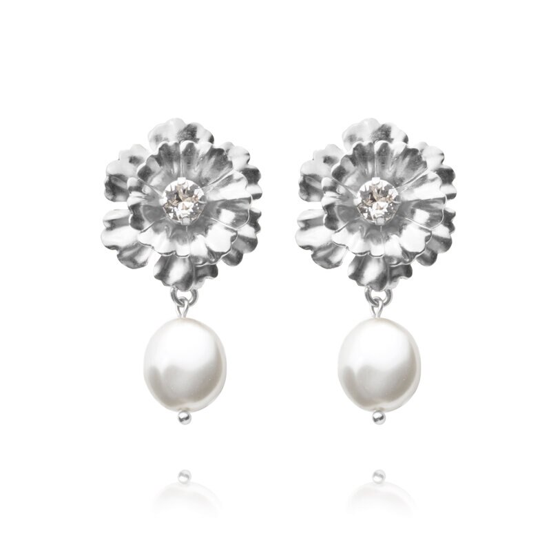Product Image for Blossom Pearl Earrings / Crystal