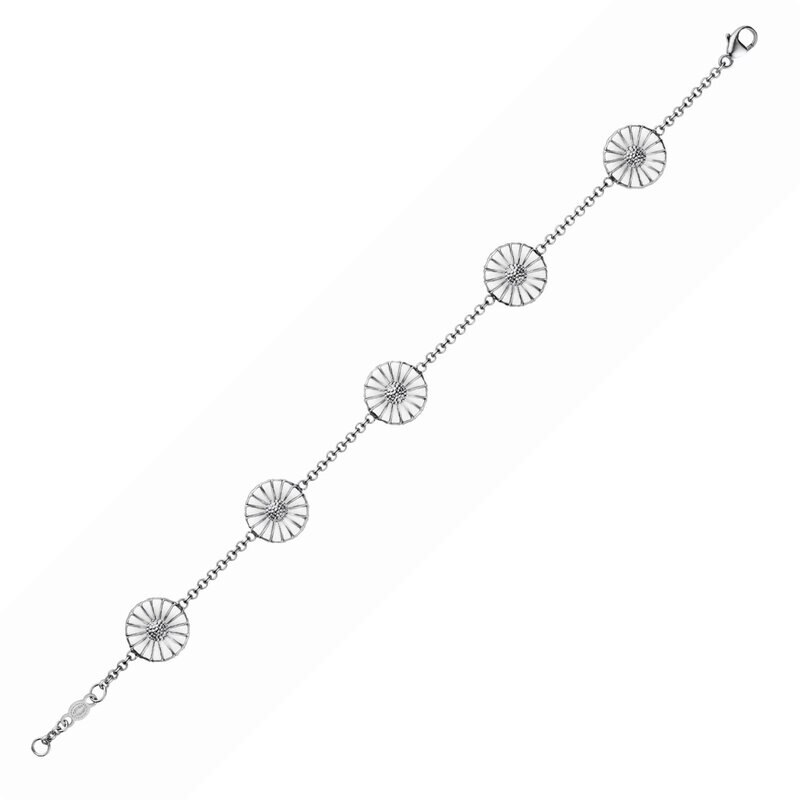 Product Image for DAISY BRACELET SILVER RH WHITE ENAMEL 5X11