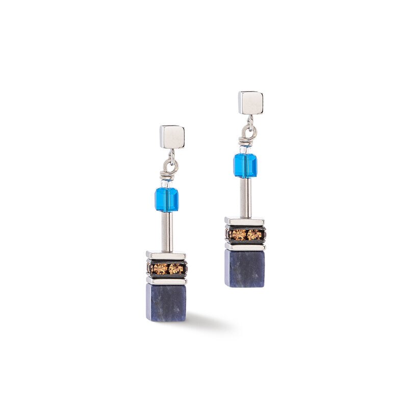 Product Image for GeoCUBE Iconic Precious earrings blue-brown
