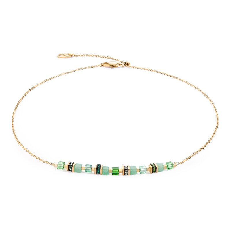 Product Image for Necklace Mini Cubes & Chain gold-green