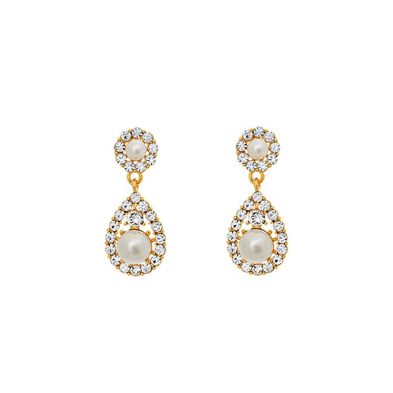 Product Image for Petite Sofia pearl earring - Crystal (Gold)
