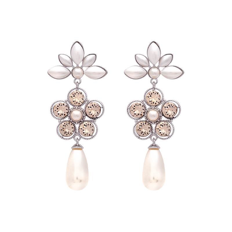 Product Image for Aurora pearl earrings Ivory silk