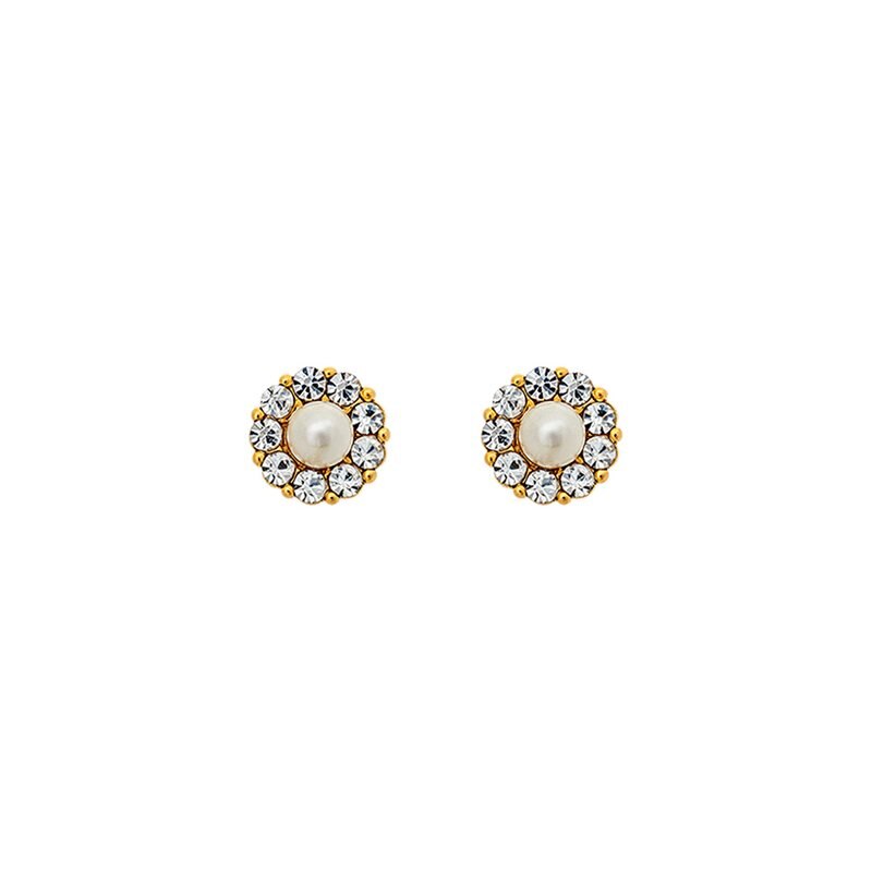Product Image for Petite Miss Sofia pearl earrings - Crystal (Gold)