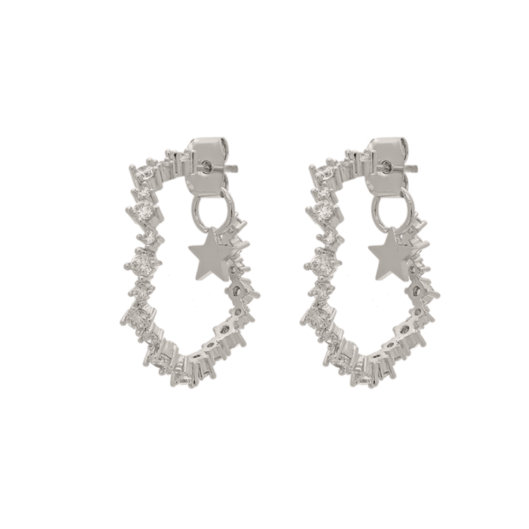 Product Image for Capella hoops earrings crystal(silver)