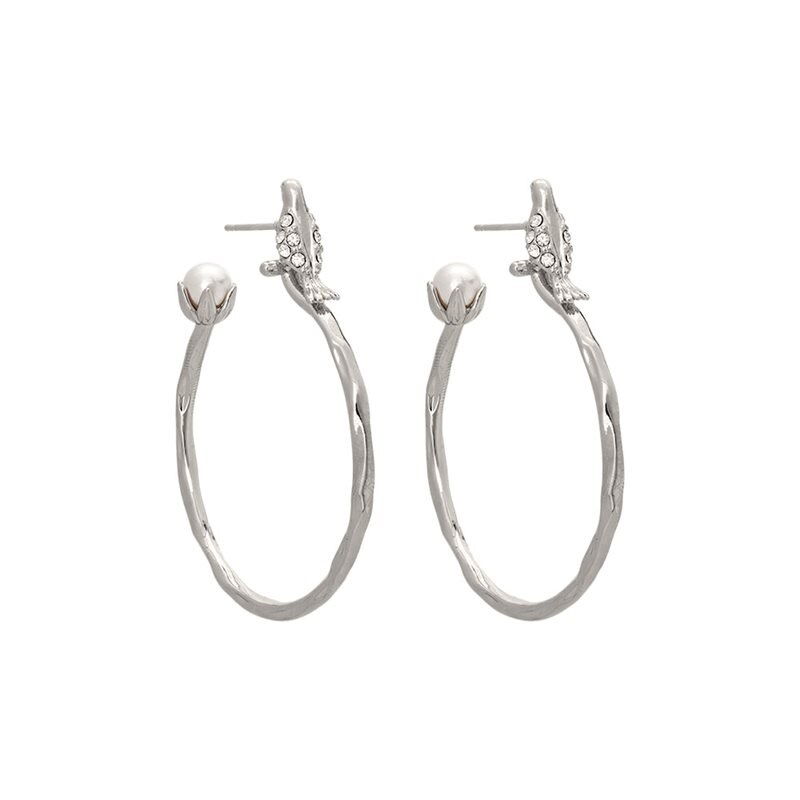 Product Image for Eden hoops earrings - Ivory (Silver)