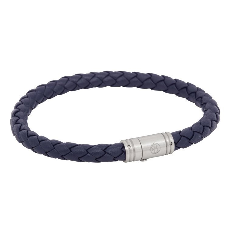Product Image for Leroy läderarmband medium (blå/stål)