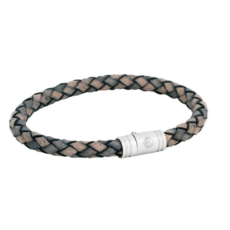 Product Image for Lionel läderarmband medium (grå/beige)