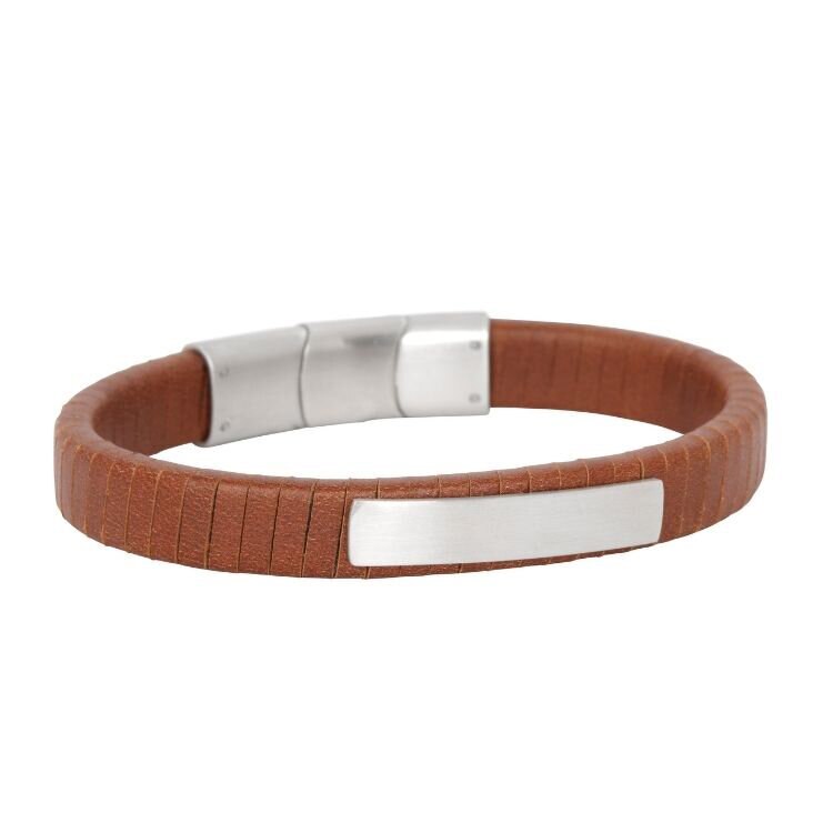 Product Image for Lucas läderarmband (brun/stål)