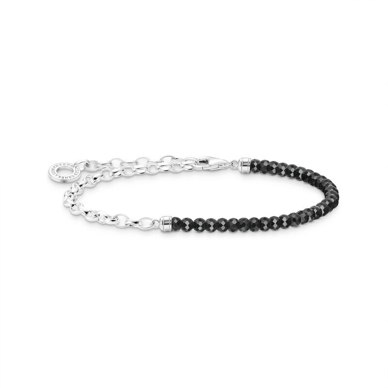 Product Image for Charms-armband med svarta pärlor 19 cm