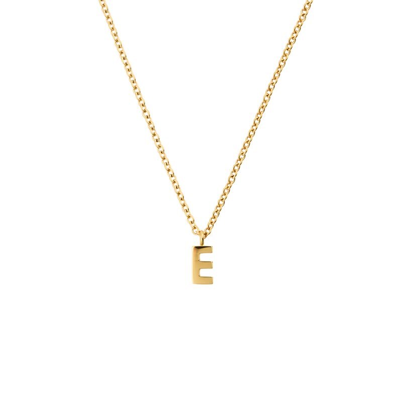 Product Image for Petite Plain Letter E Gold Necklace