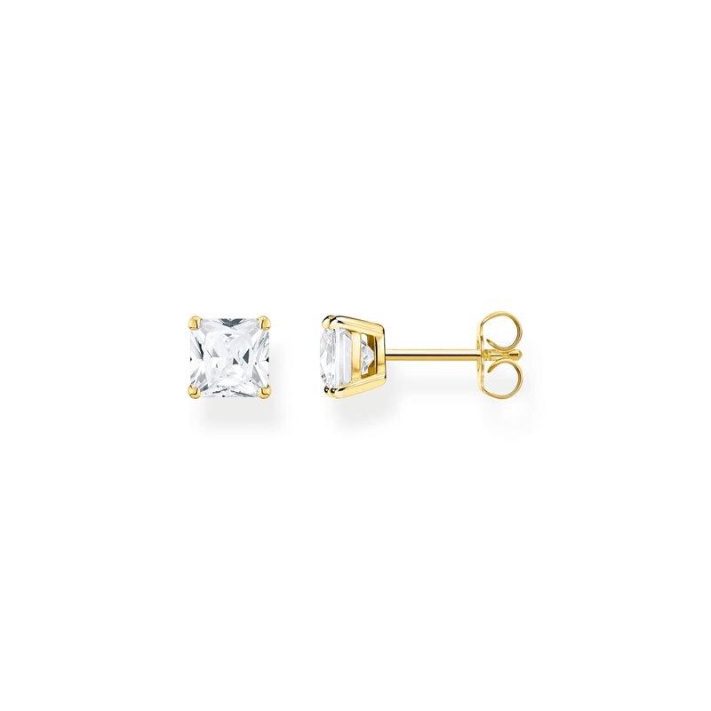 Product Image for Stiftörhängen Vit sten Guld