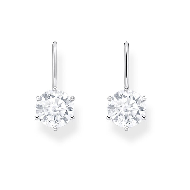 Product Image for Örhängen med stor, vit zirkoniasten, silver