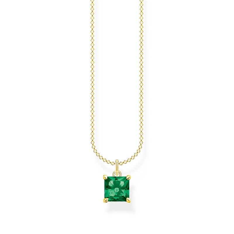 Product Image for Halsband med grön sten Förgylld