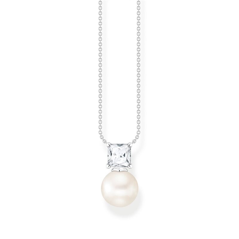 Product Image for Halsband pärla med vit sten Silver