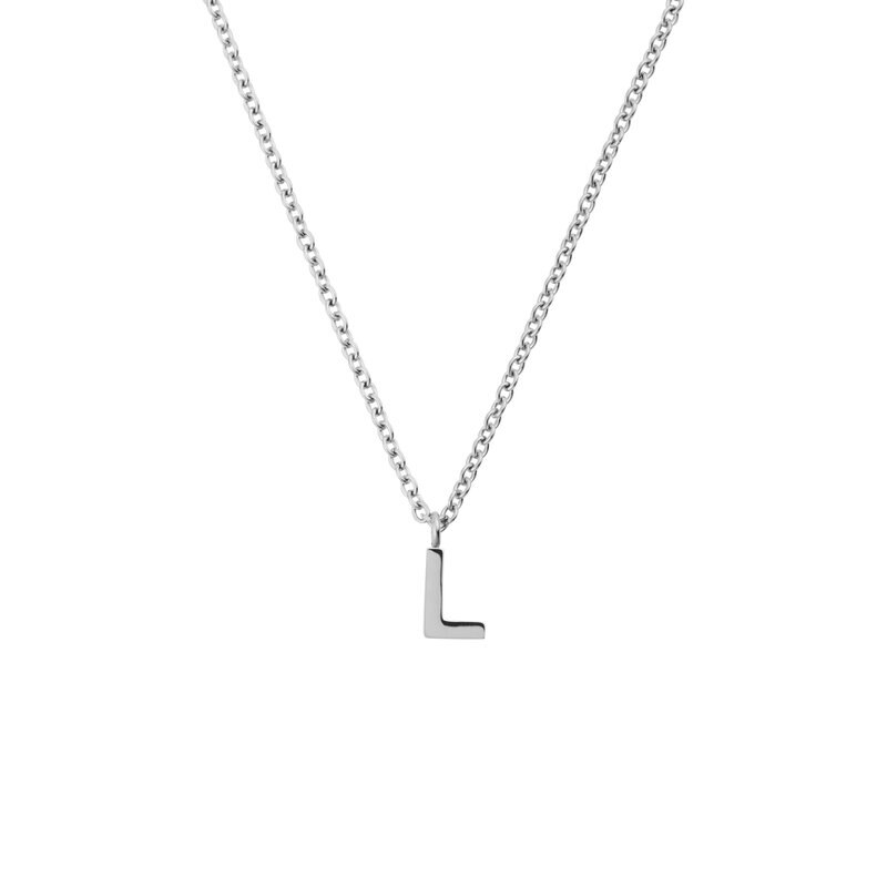 Product Image for Petite Plain Letter L Steel Necklace
