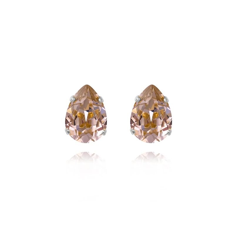 Product Image for Mini Drop Stud Earrings Rhodium Vintage Rose