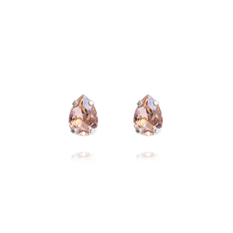 Product Image for Petite Drop Stud Earrings Rhodium Vintage Rose