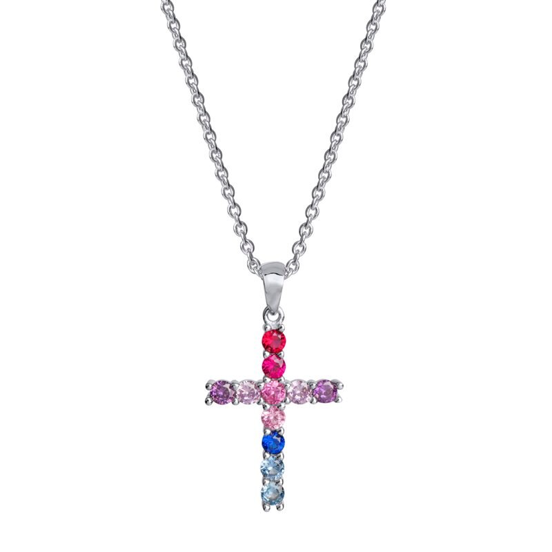 Product Image for Zirkons necklace multicolor cross