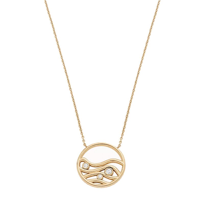 Product Image for Glitz Wave Gold-Tone Stainless Steel Necklace