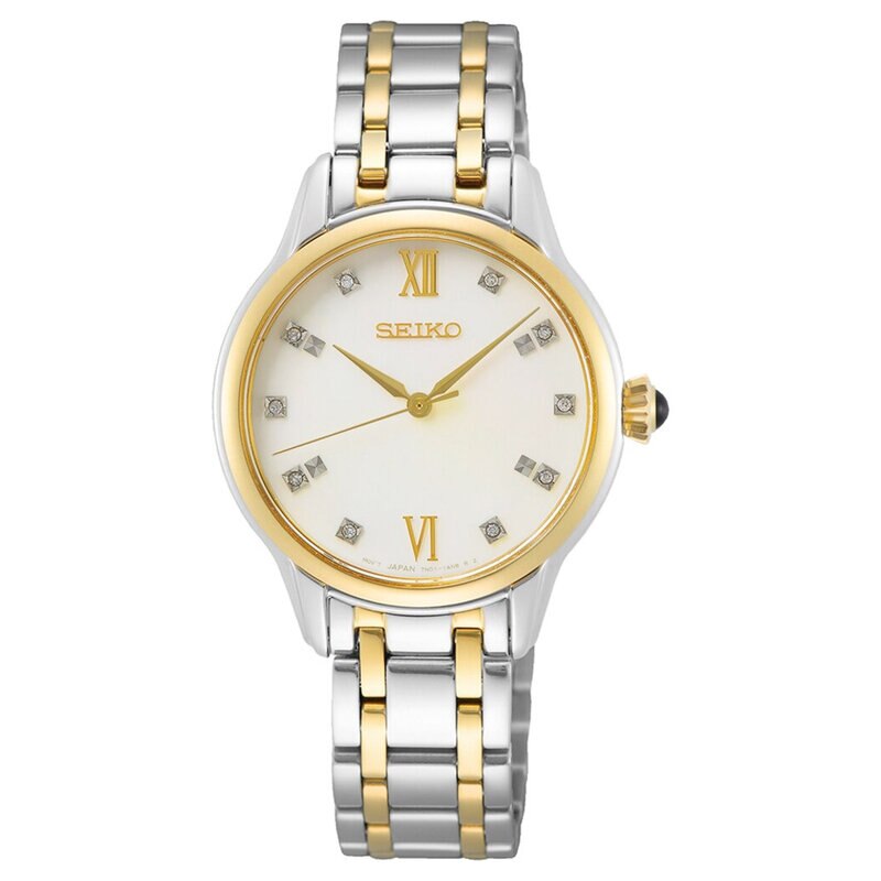 Product Image for SEIKO LADIES SAPPHIRE 30MM 50M MOP 10 DIAMONDS