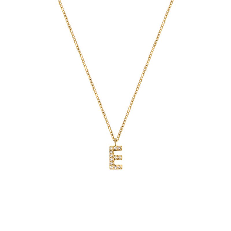 Product Image for Petite Stone Letter E Gold Necklace