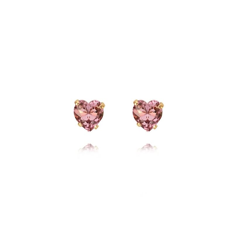 Product Image for Heart Earrings Gold Light Amethyst