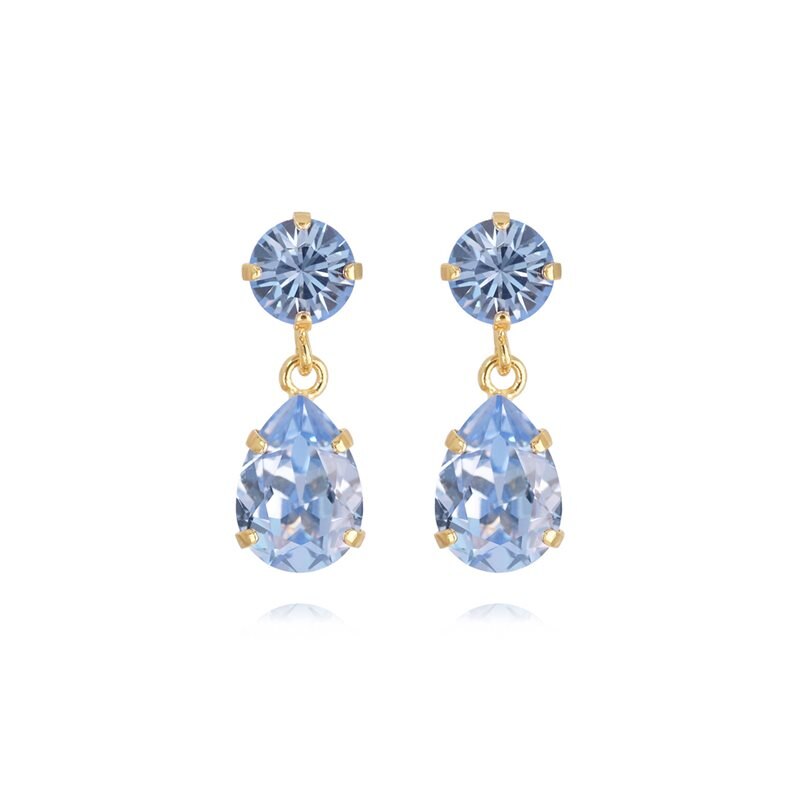 Product Image for Mini Drop earrings Gold Light Sapphire