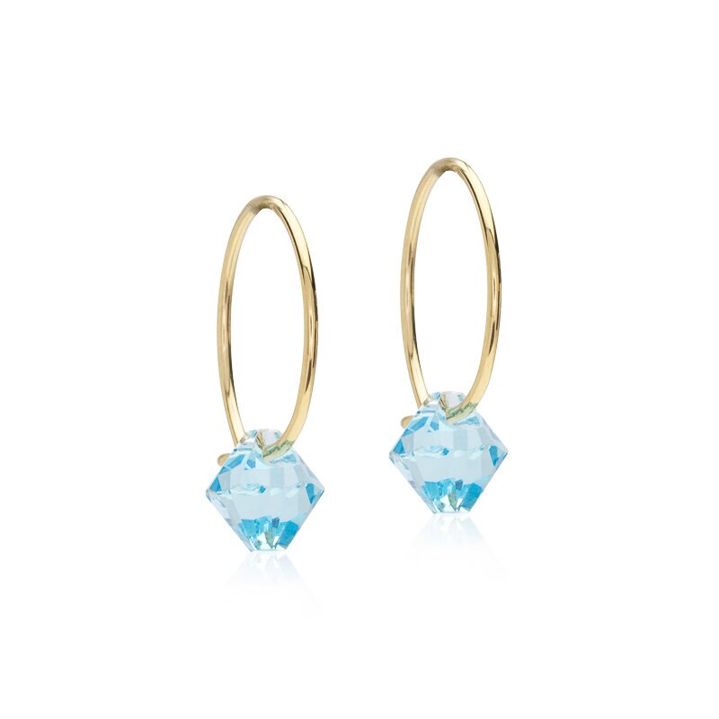 Product Image for Ear Ring 14 mm Bicone Aquamarine