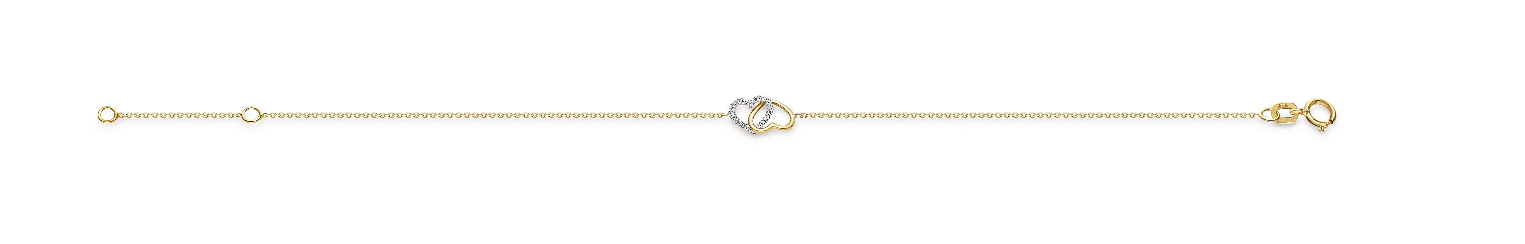 Armband 18k cz hjärtan
