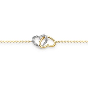 Armband 18k cz hjärtan