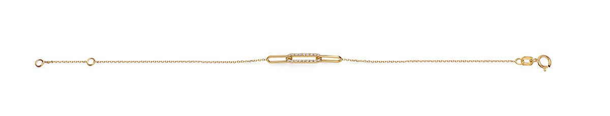 Armband 18k cz paperclip