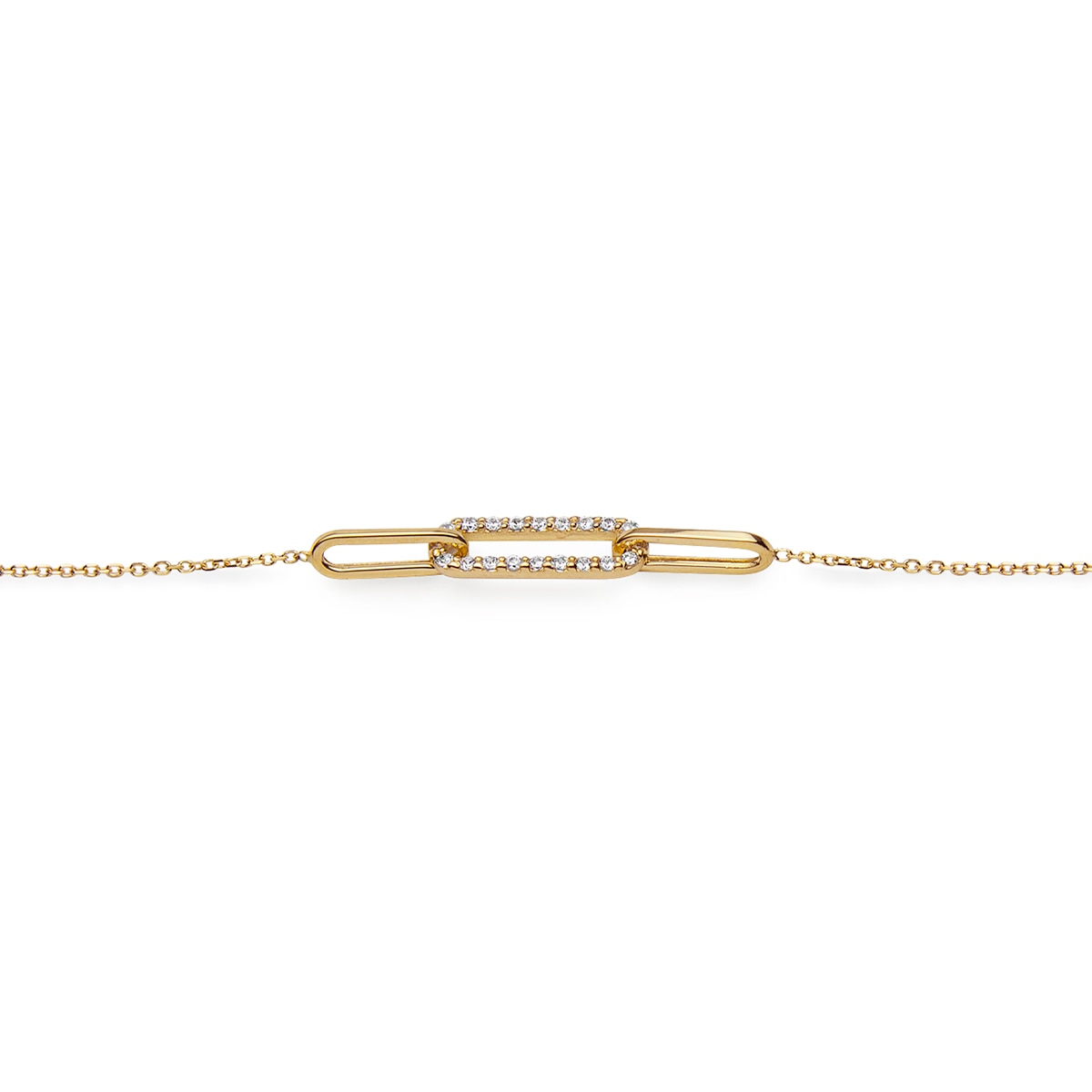 Armband 18k cz paperclip