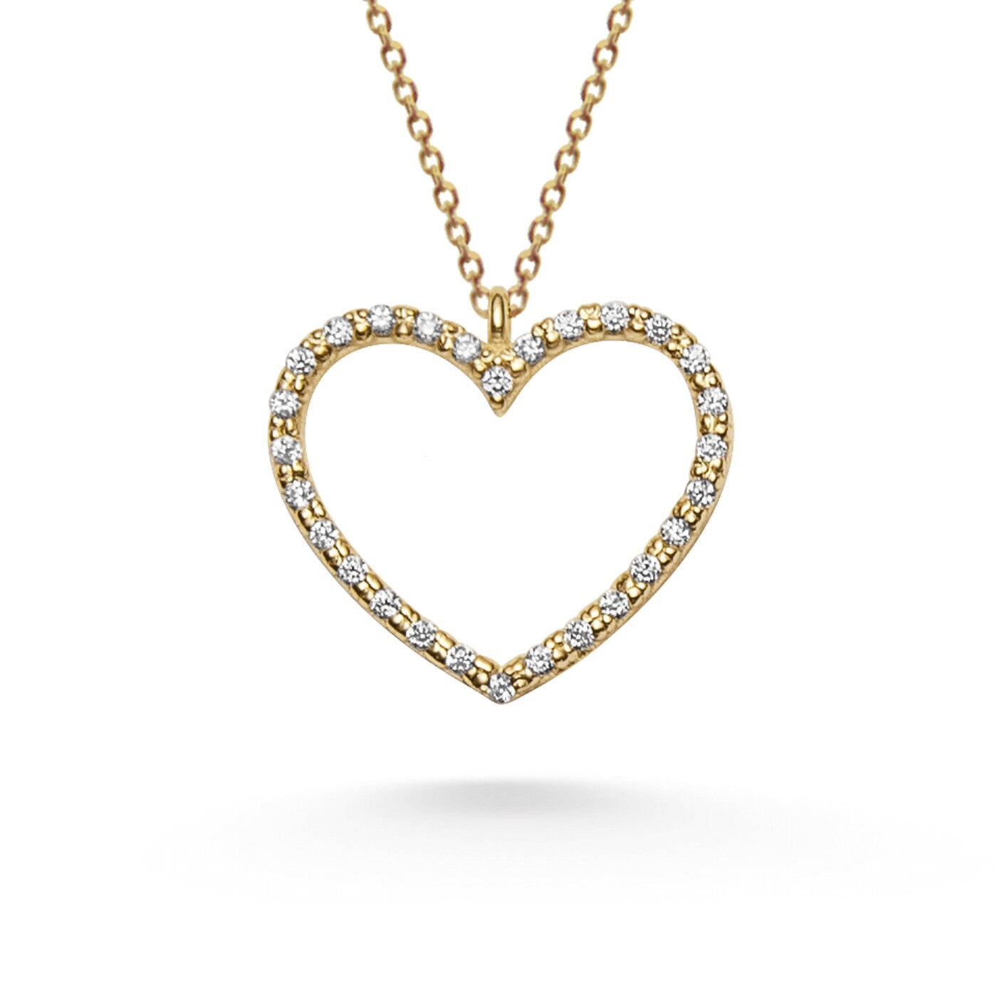 C 18k cz hjärta Valentino