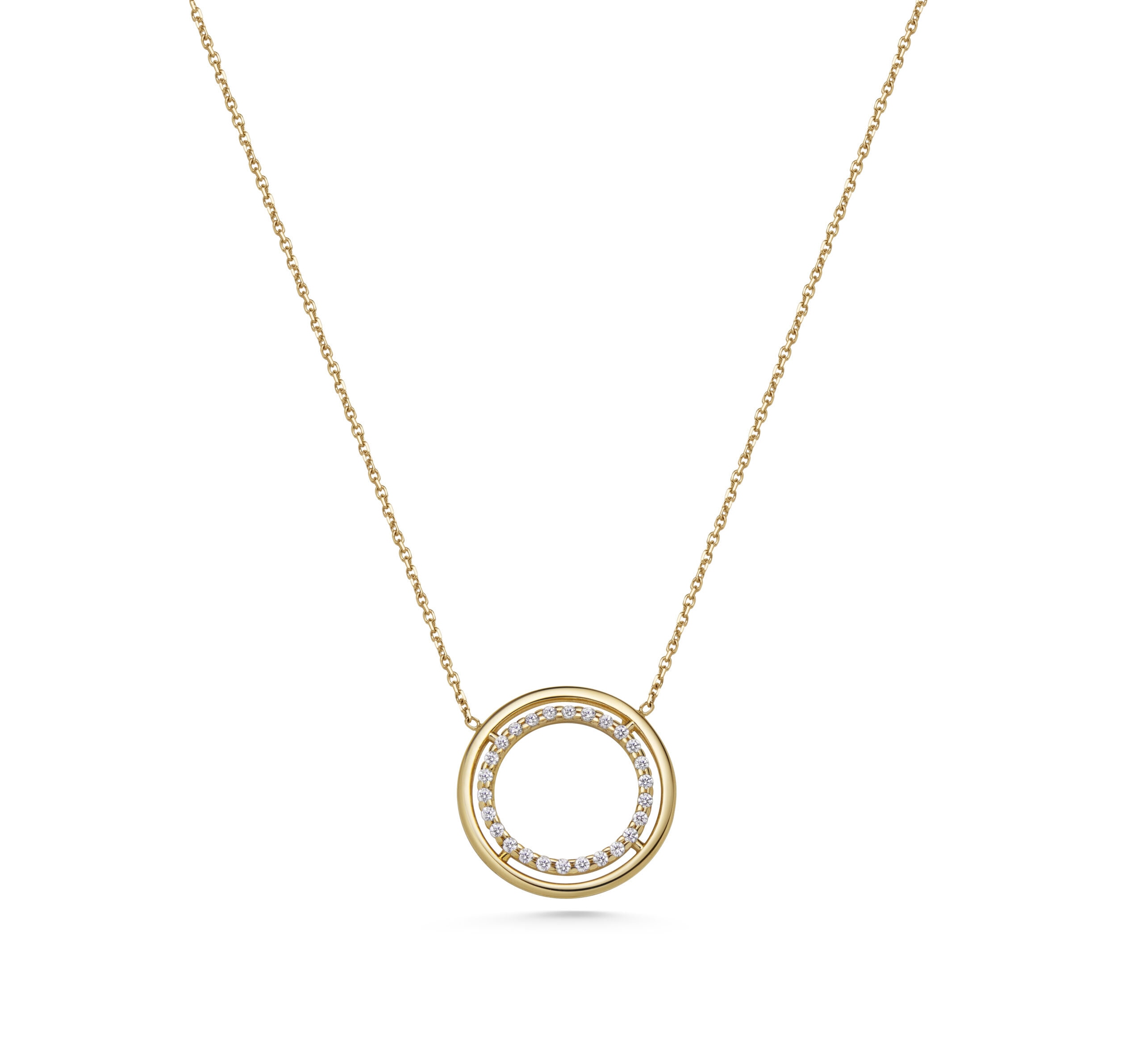 Halsband 18k cz dubbla cirklar