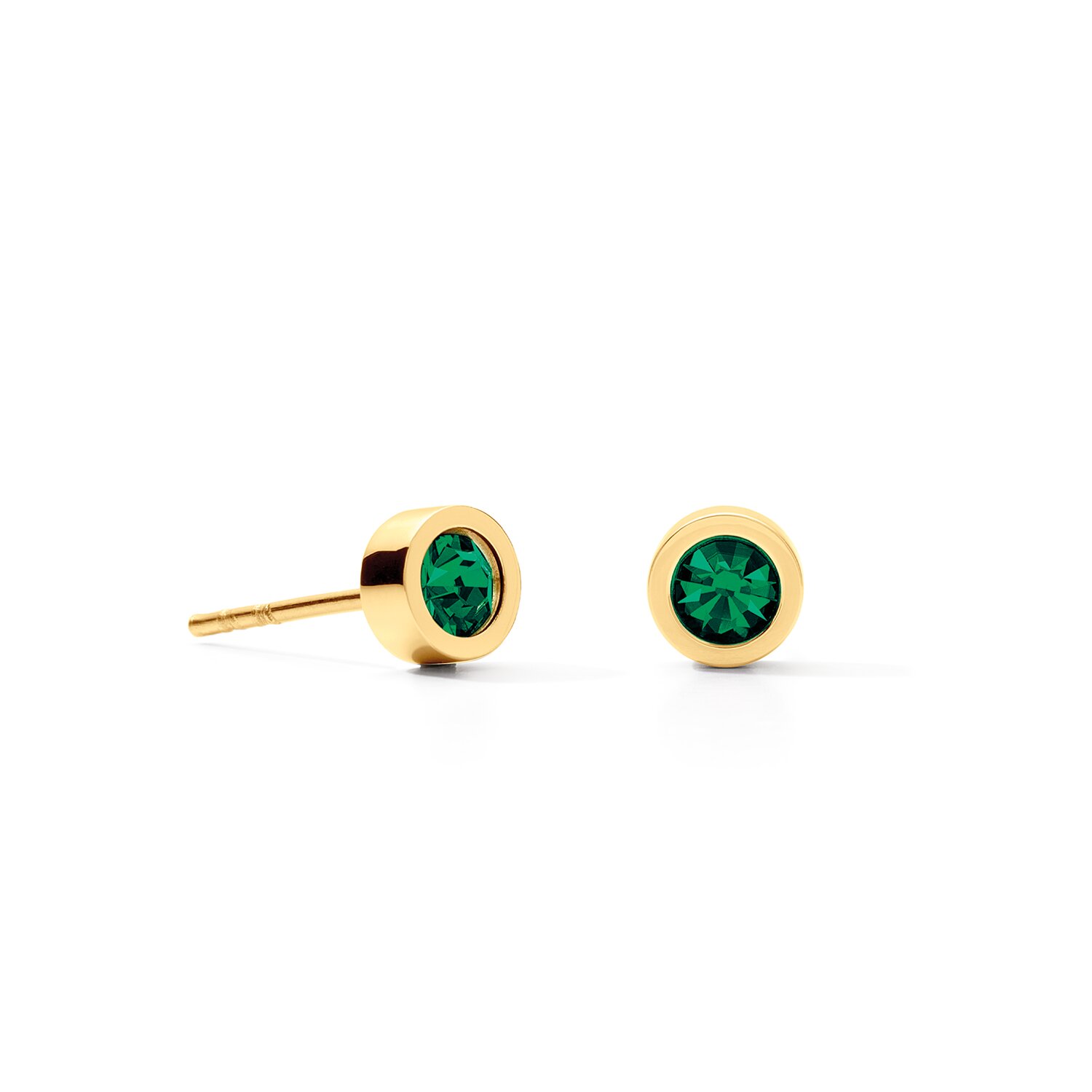 Earrings Dark Green Gold