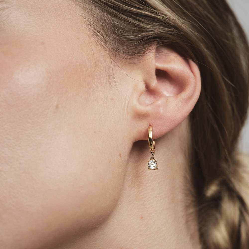 Jolie Gold Hoop - White