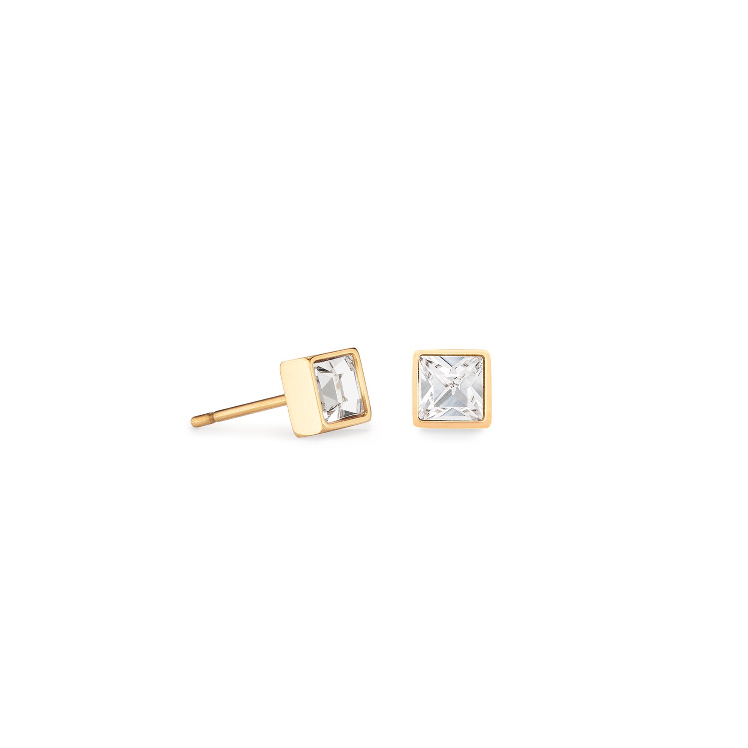 Earrings Square Silver Gold